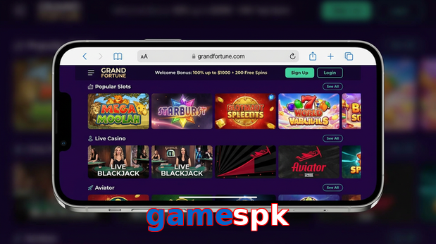 Main screen of Gamespk ios page for PK players